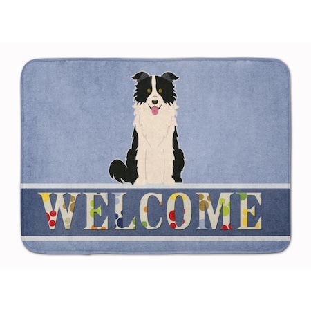 Carolines Treasures Border Collie Black & White Welcome Machine Washable Memory Foam Mat BB5699RUG